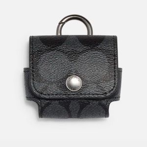 SOLD! COACH, Wireless Earbud Case In Signature canvas/ hand sanitizer bag
